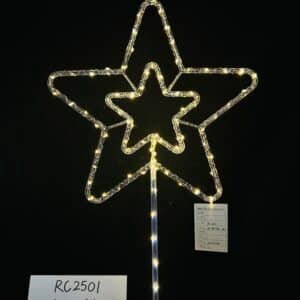 Christmas Acrylic Star Lights with 80 LED Warm White Fairy Lights