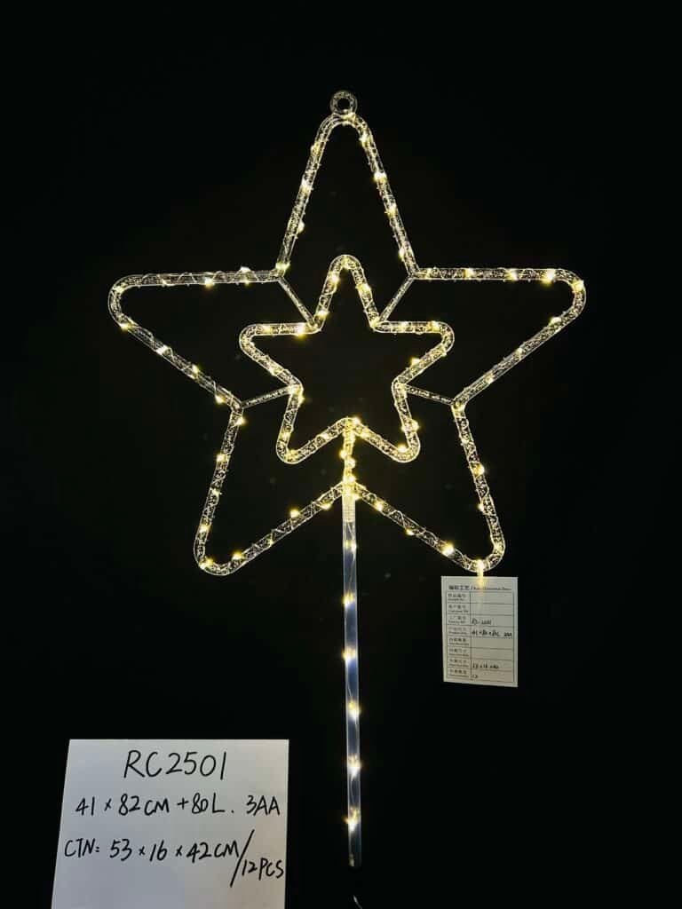 Christmas Acrylic Star Lights with 80 LED Warm White Fairy Lights