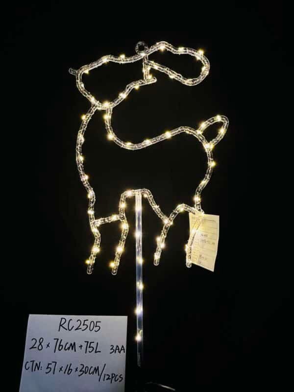 2025 New Design Christmas Acrylic reindeer Lights 75 LED Warm White Fairy Lights