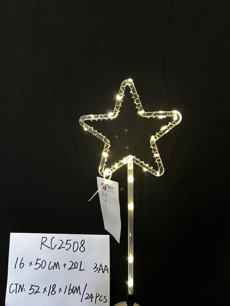 High Quality Christmas Acrylic Star Lights with 20 LED Warm White Fairy Lights