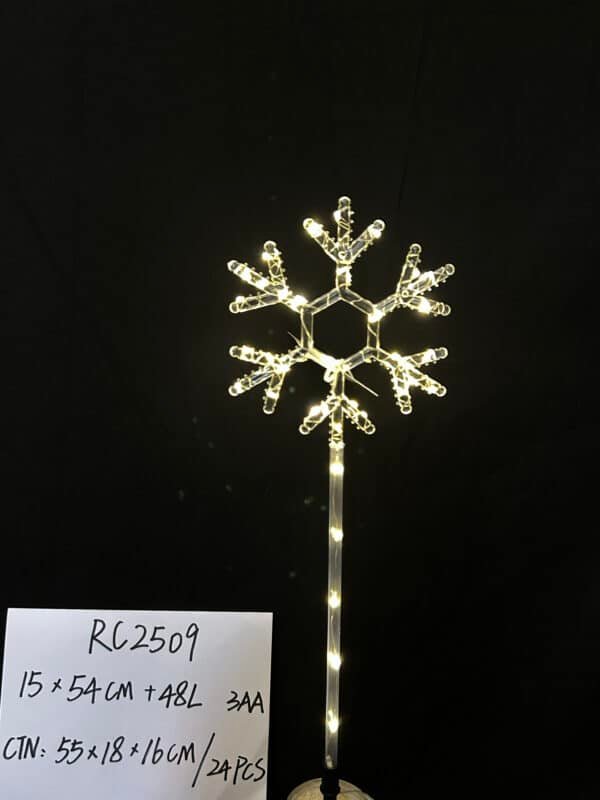 15*54CM Christmas Acrylic Snowflakes Lights with Twinkle Lights, 48LED Warm White 3AA