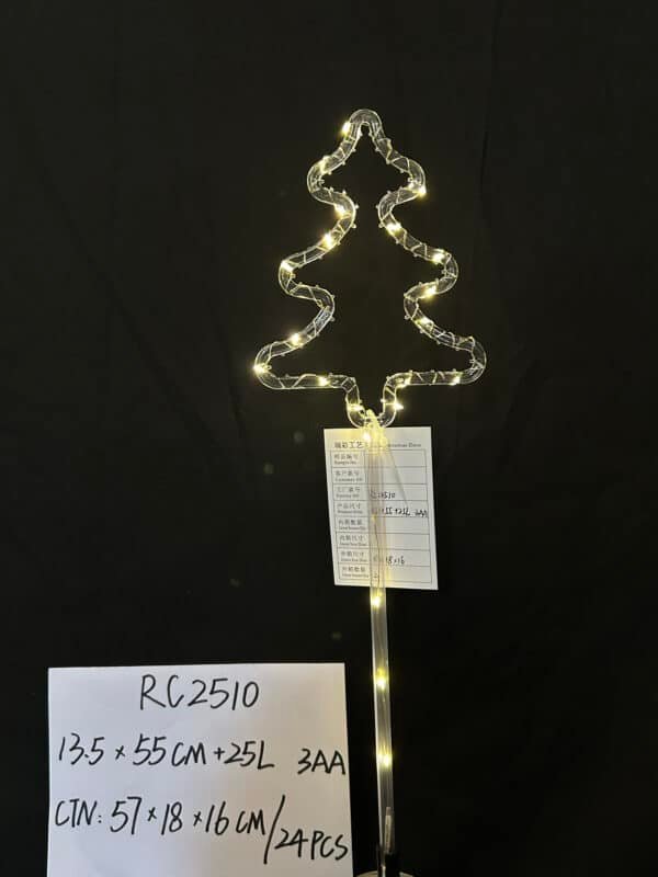 55CM Christmas Acrylic Christmas Trees Lights with Twinkle Lights, 25LED Warm White 3AA