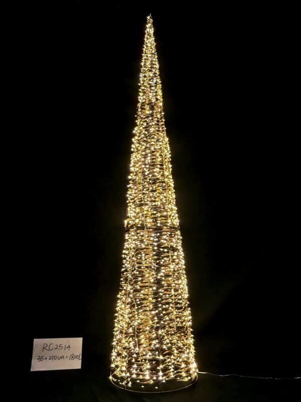 Large LED Christmas Cone Tree Indoor/Outdoor 210cm