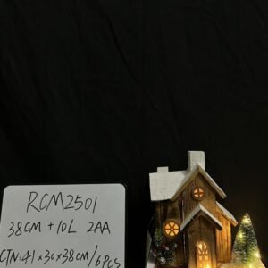 Christmas Wood Village Christmas LED Church Light House Snow Scene Xmas Decorations for Christmas Desktop Ornament Holiday Home Decor