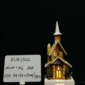 Decorative LED Light Up Rustic Wood Church with Steeple – Vintage Lighted Christmas Village House Farmhouse Mantel Decoration – Tabletop Home Decor