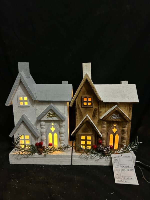 Led Lighted Christmas Decorations for Home Wooden Snow Winter Scene Farmhouse Christmas Tree House Rustic Tabletop Holiday Decor Xmas Signs