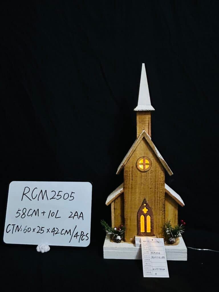 Light up Wooden Christmas House Village Decorations Christmas Table Centerpieces