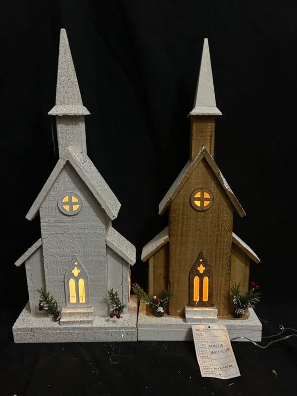Light up Wooden Christmas House Village Decorations Christmas Table Centerpieces