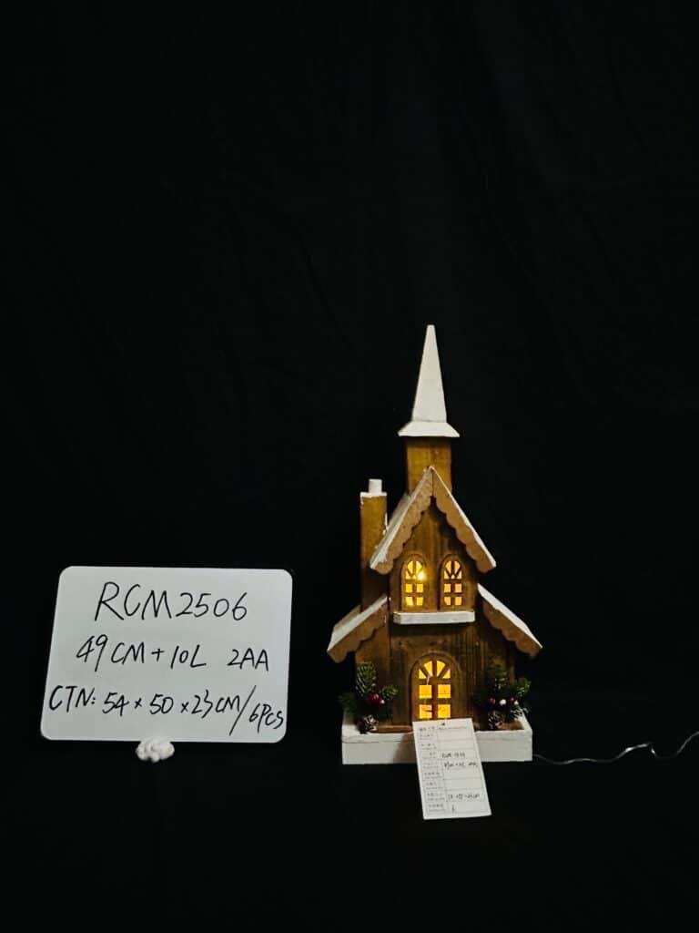 Custom LED Light up Wooden Christmas House Village Decorations Christmas Table Centerpieces