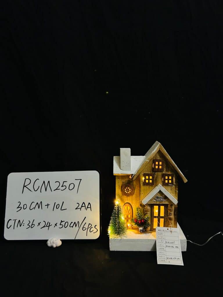 Christmas Light Up Wood House, Christmas Village Houses Christmas Wooden House Light Christmas Lighted Houses