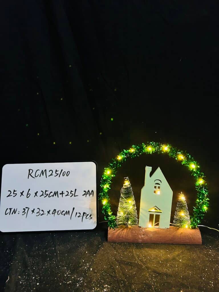 Ready to Ship Christmas Tabletop Decoration Wooden Lighted Christmas Indoor Tree Table Centerpieces Battery Operated Home Decorations for Holiday Party Gifts