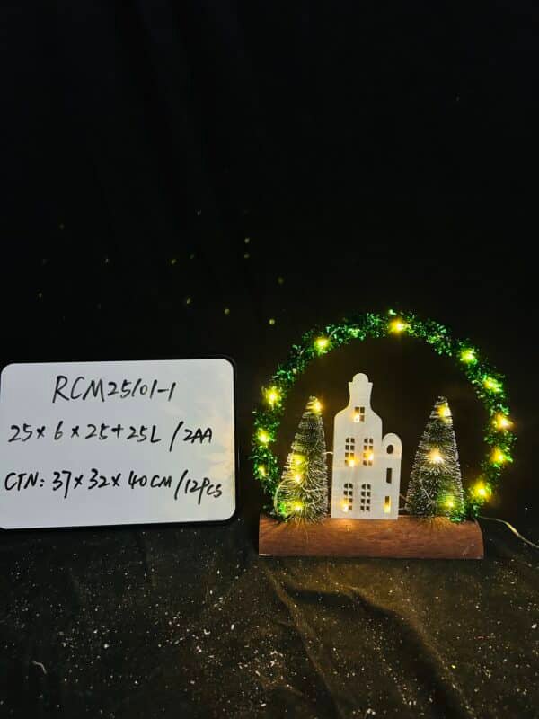 Ready to Ship Christmas Tabletop Decoration Wooden Lighted Christmas Indoor Tree Table Centerpieces Battery Operated Home Decorations for Holiday Party Gifts