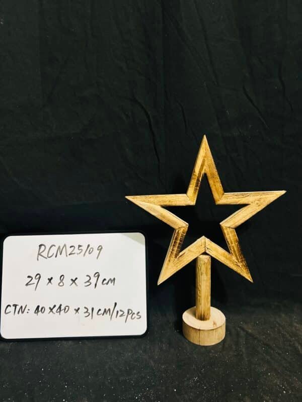 Wooden Star Tabletop Centerpiece Sign for Crafts Desk Coffee Table Fireplace Mantle Bookshelf Tiered Tray Accents Rustic DIY Christmas Ornament for Farmhouse