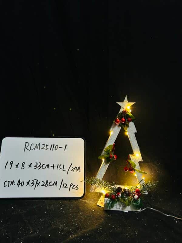 Wood Christmas Tabletop with Lights Christmas Tree Table Centerpiece Xmas Tree Modern Farmhouse Sign Decorations for Fireplace Mantle Office Dining (Star)