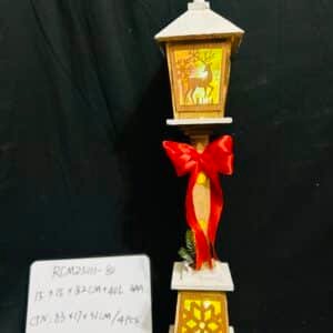 80CM Xmas Street Lamp Prop Wooden Handicraft for Holiday Decor for Christmas Scene Layout and Festive Home Decoration