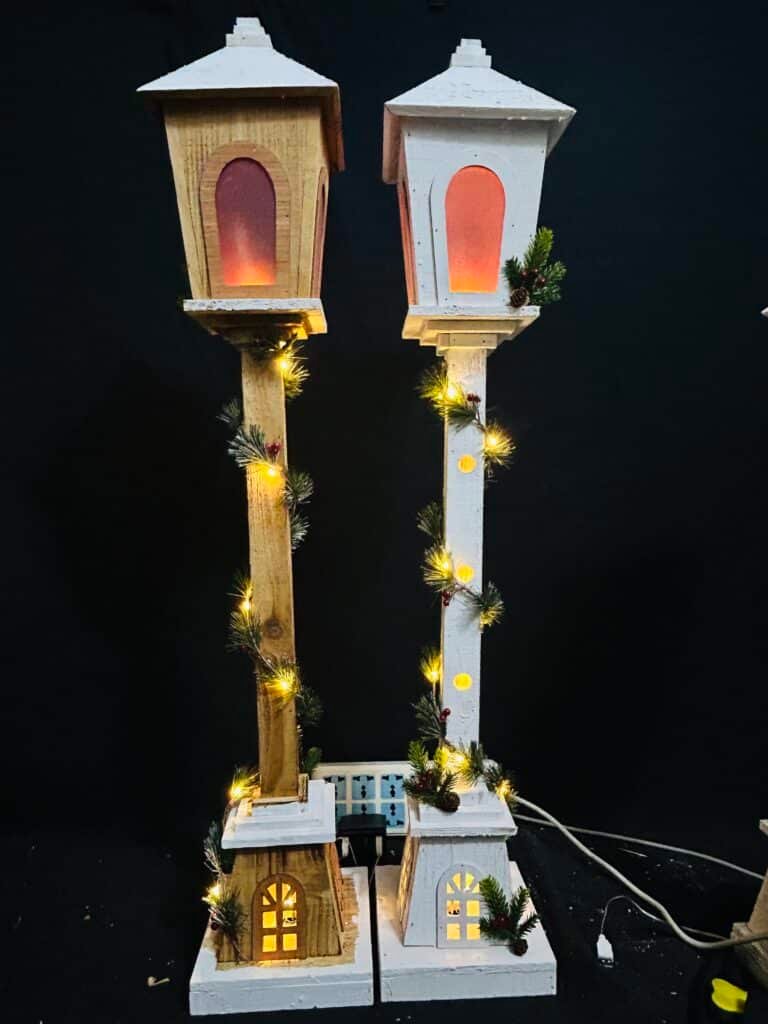 100CM Christmas Wooden Streetlamp Model Creative Decor for Desktop Adornment for Holiday Home Decorations Festive Atmosphere Unique Charm