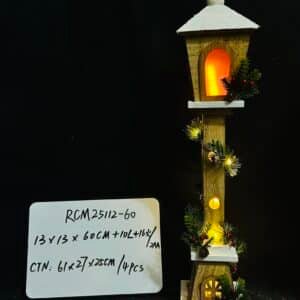 60CM Christmas Wooden Streetlamp Model Creative Decor for Desktop Adornment for Holiday Home Decorations Festive Atmosphere Unique Charm