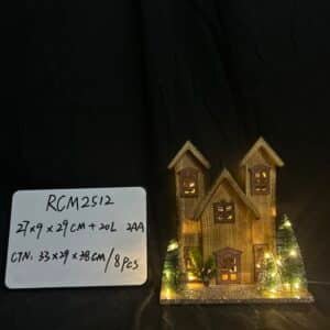Led Wooden House Christmas Ornament Hanging Pendant for Holiday Decor for Parties Home Decoration Giving Realistic Design