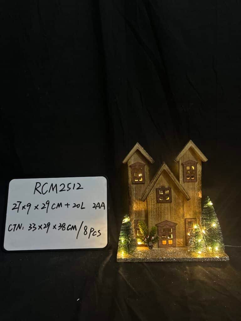 Led Wooden House Christmas Ornament Hanging Pendant for Holiday Decor for Parties Home Decoration Giving Realistic Design