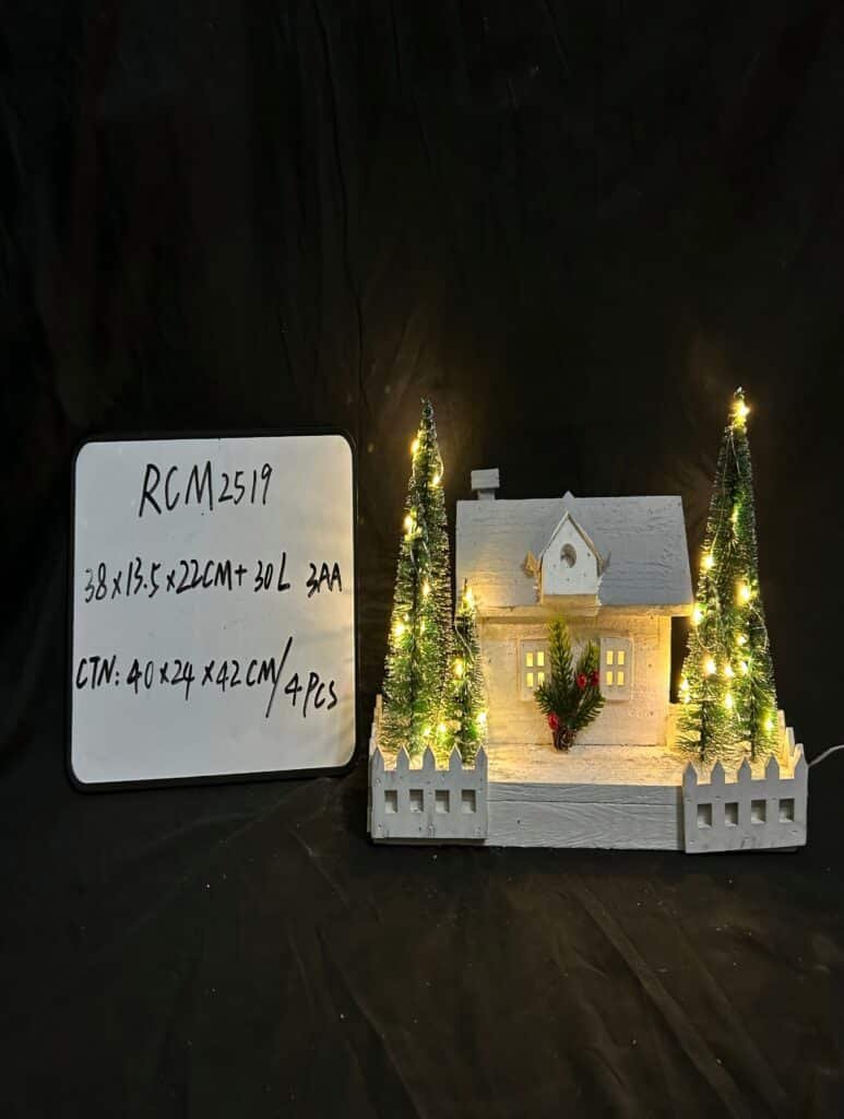 Christmas Decorations for Home Led Lighted Christmas Tree Decor Wooden Merry Christmas Sign Rustic Farmhouse Tabletop Block Xmas Holiday Signs Indoor Room Party