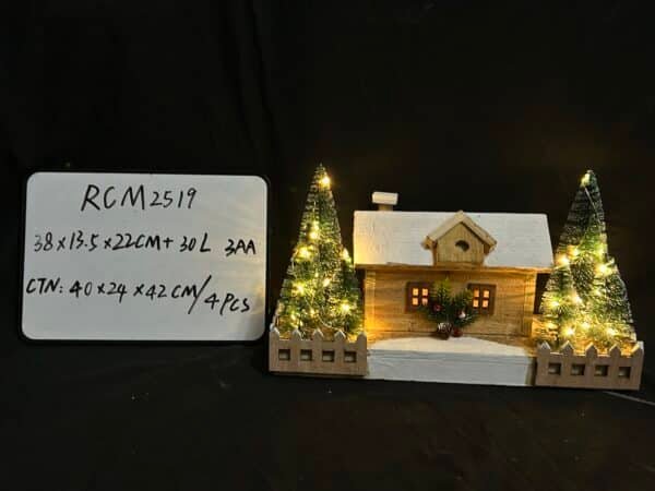 Christmas Decorations for Home Led Lighted Christmas Tree Decor Wooden Merry Christmas Sign Rustic Farmhouse Tabletop Block Xmas Holiday Signs Indoor Room Party