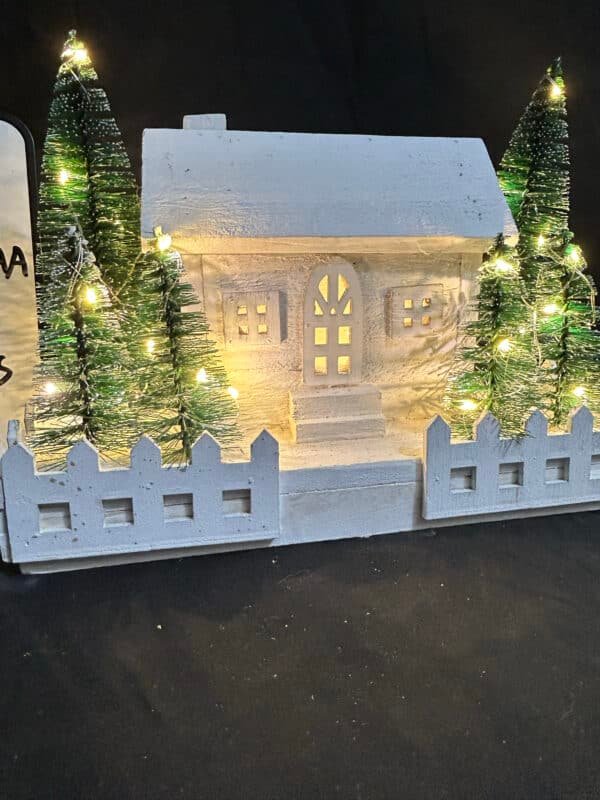 Led Wooden House Christmas Ornament Desktop Decor for Home Garden Party Holiday Realistic Design