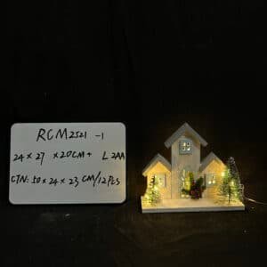 Led Wooden Houses Christmas Decor Adornments for Festive Home Office and Party Display Rustic Xmas Houses for Warm Atmosphere