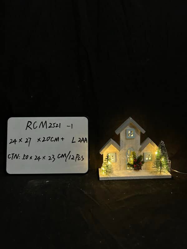 Led Wooden Houses Christmas Decor Adornments for Festive Home Office and Party Display Rustic Xmas Houses for Warm Atmosphere