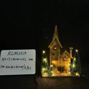 Christmas Led Light Wooden House, Wooden Christmas Village House LED Christmas Scene Houses with Lights Luminous Wood House Tabletop Decors for Winter Xmas Holiday Party