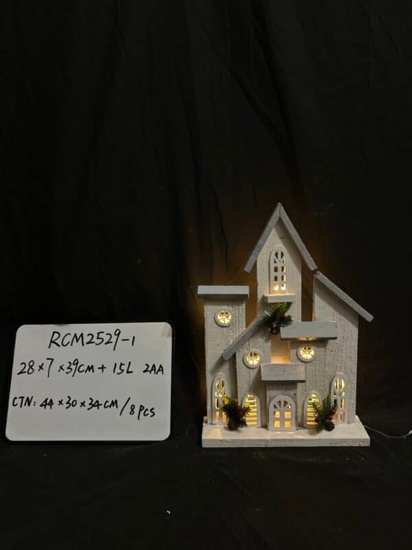 Wooden Christmas Houses Luminous House Christmas Decor Ornaments for Indoor