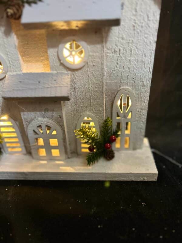 Wooden Christmas Houses Luminous House Christmas Decor Ornaments for Indoor