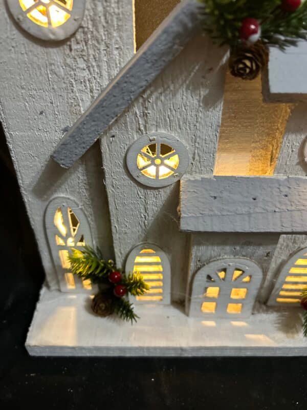 Wooden Christmas Houses Luminous House Christmas Decor Ornaments for Indoor