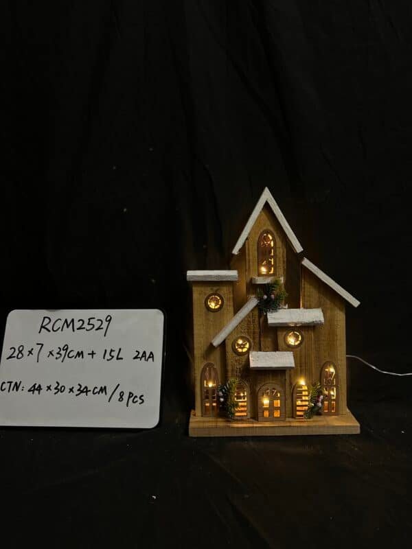 Wooden Christmas Houses Luminous House Christmas Decor Ornaments for Indoor