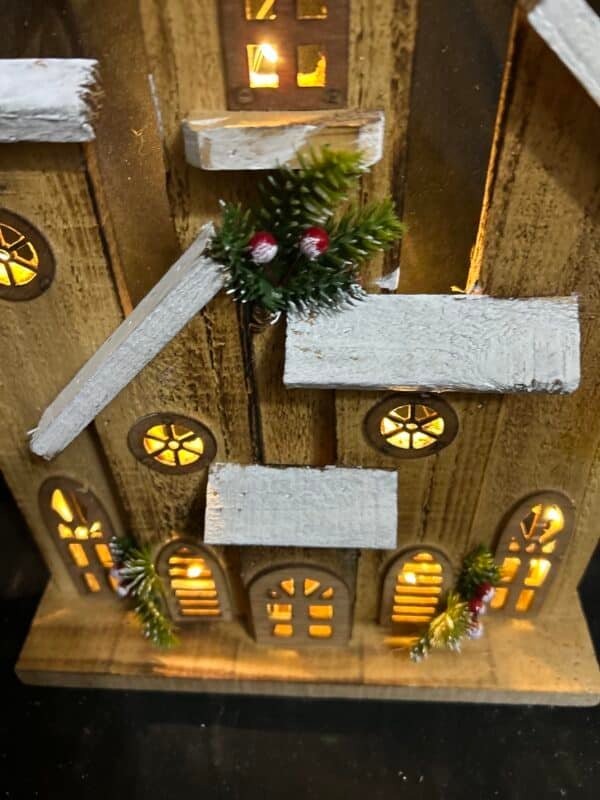 Wooden Christmas Houses Luminous House Christmas Decor Ornaments for Indoor