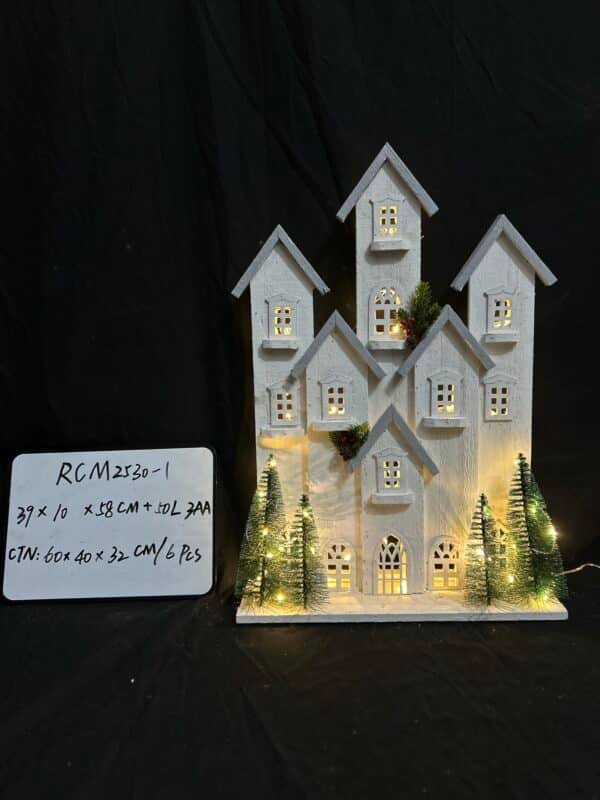 Christmas Wood Village Christmas LED Church Light House