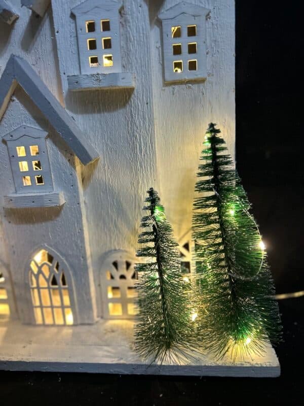 Christmas Wood Village Christmas LED Church Light House