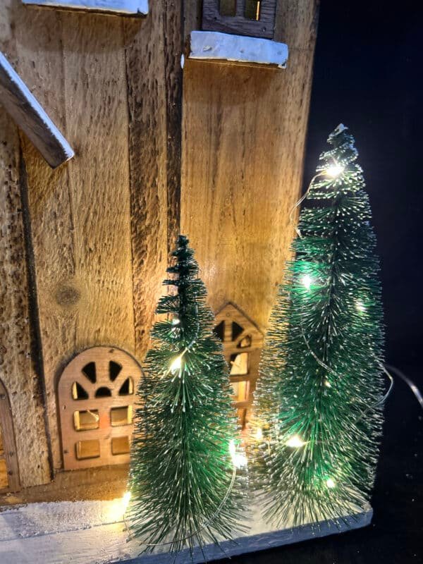 Christmas Wood Village Christmas LED Church Light House