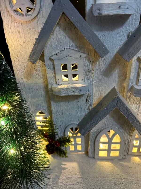 Christmas LED Village Houses LED Wooden House Xmas Cabin Ornament