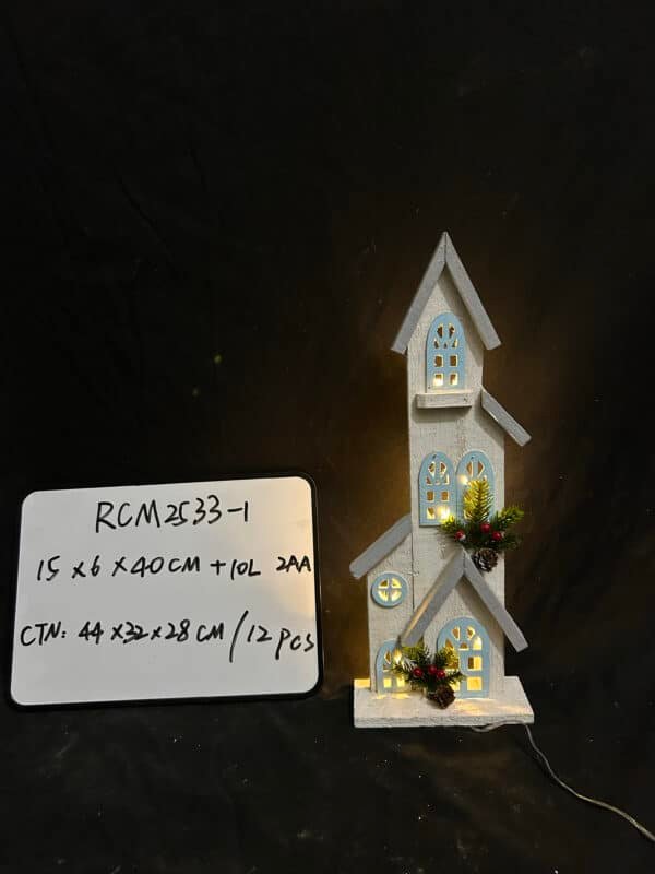 OEM&ODM Christmas Lighted Houses LED Wooden, Christmas Table Centerpiece Holiday Decorative Lights