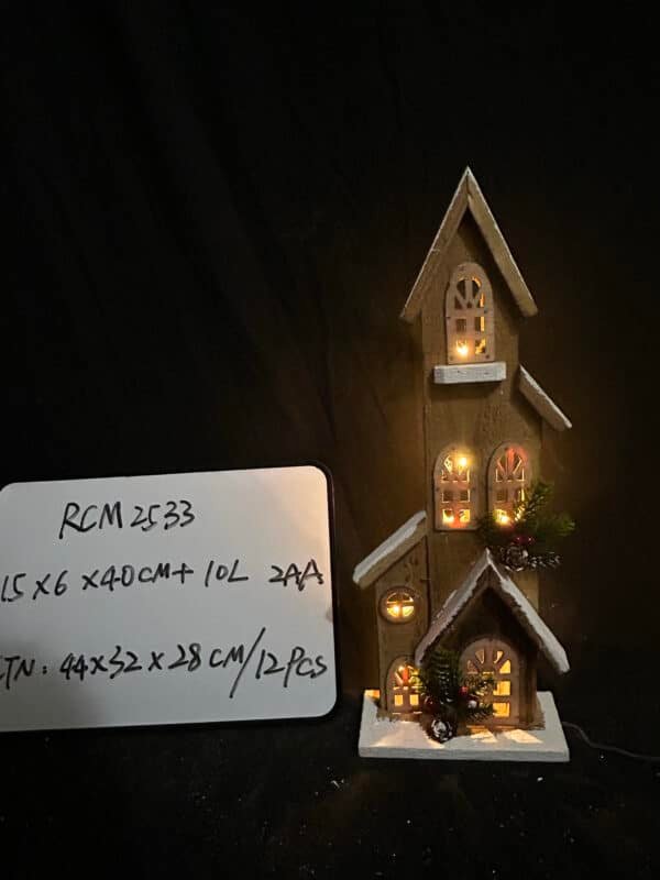 OEM&ODM Christmas Lighted Houses LED Wooden, Christmas Table Centerpiece Holiday Decorative Lights