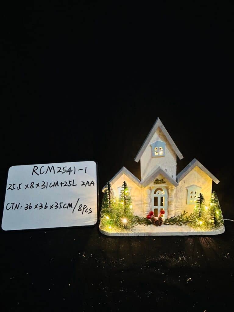 Led Christmas House Decor Wooden Ornament Glowing Xmas House Christmas Decorations Craft for Home