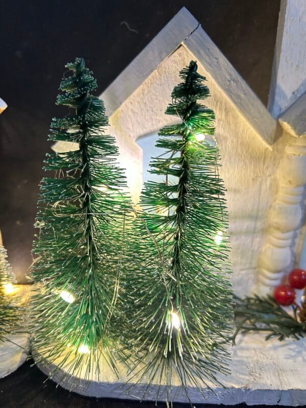Led Christmas House Decor Wooden Ornament Glowing Xmas House Christmas Decorations Craft for Home