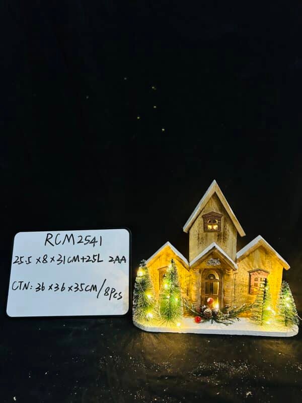 Led Christmas House Decor Wooden Ornament Glowing Xmas House Christmas Decorations Craft for Home