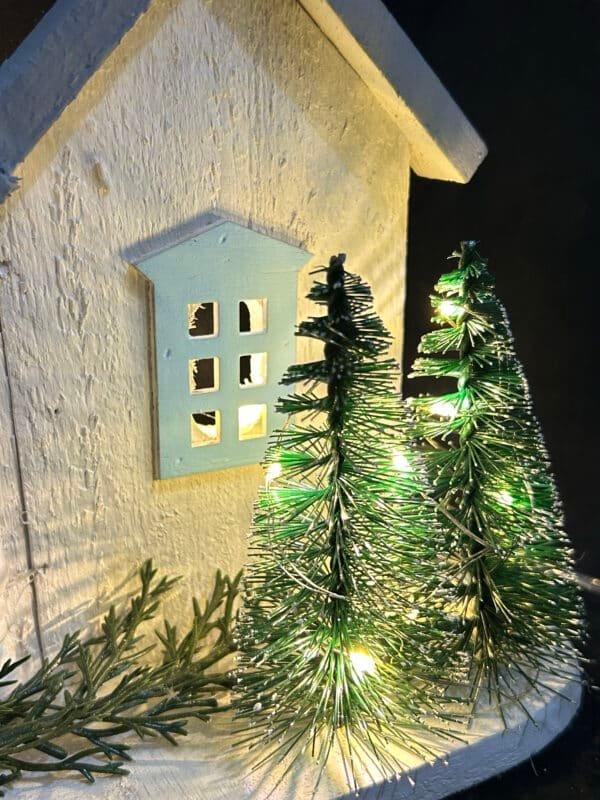 Led Wooden House Christmas Ornament