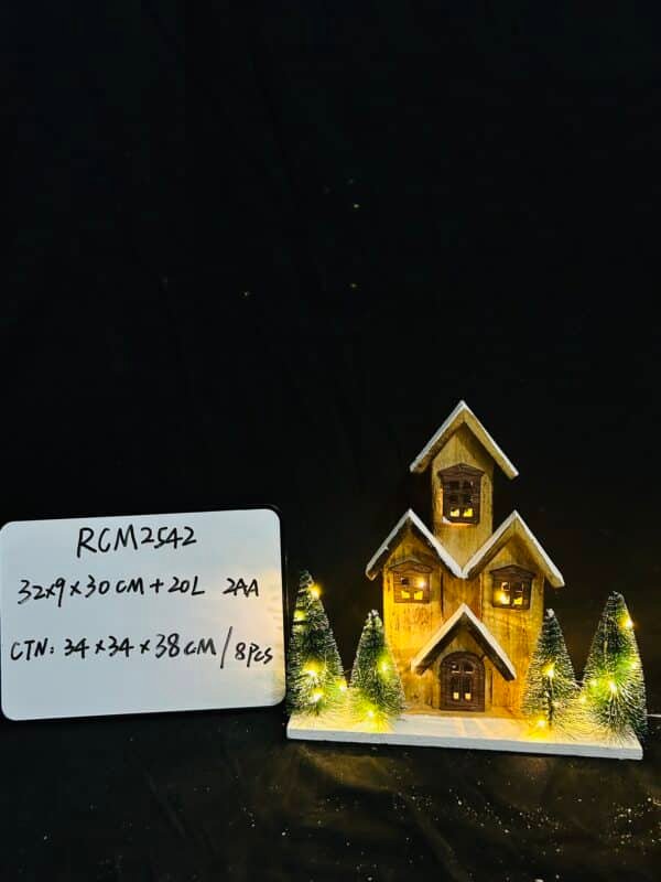 Led Wooden House Christmas Ornament