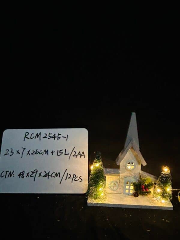 Light up Wooden house for christmas home decoration party ornaments