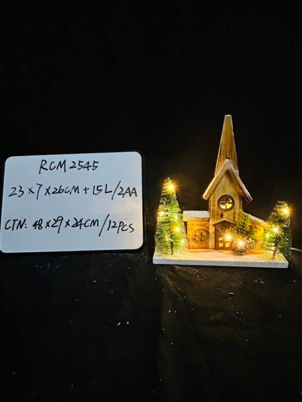 Light up Wooden house for christmas home decoration party ornaments