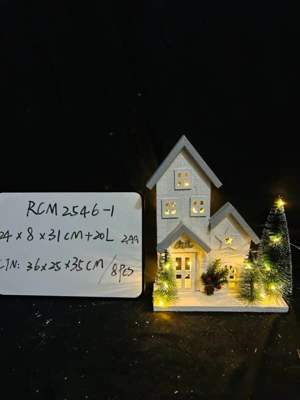 Custom Christmas Decorations for Home Led Lighted Wooden Snow Winter Scene Christmas Village Ski Lodge Farmhouse Christmas Tree House Rustic Tabletop Holiday Decor Xmas Signs