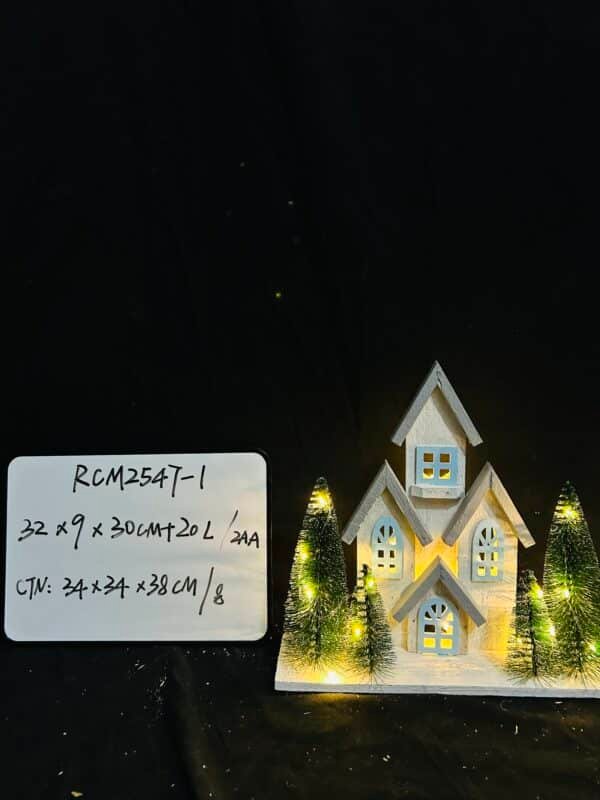 Lighted Wooden Christmas Houses - Christmas Town Village Collection
