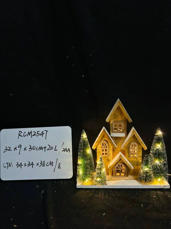 Lighted Wooden Christmas Houses - Christmas Town Village Collection